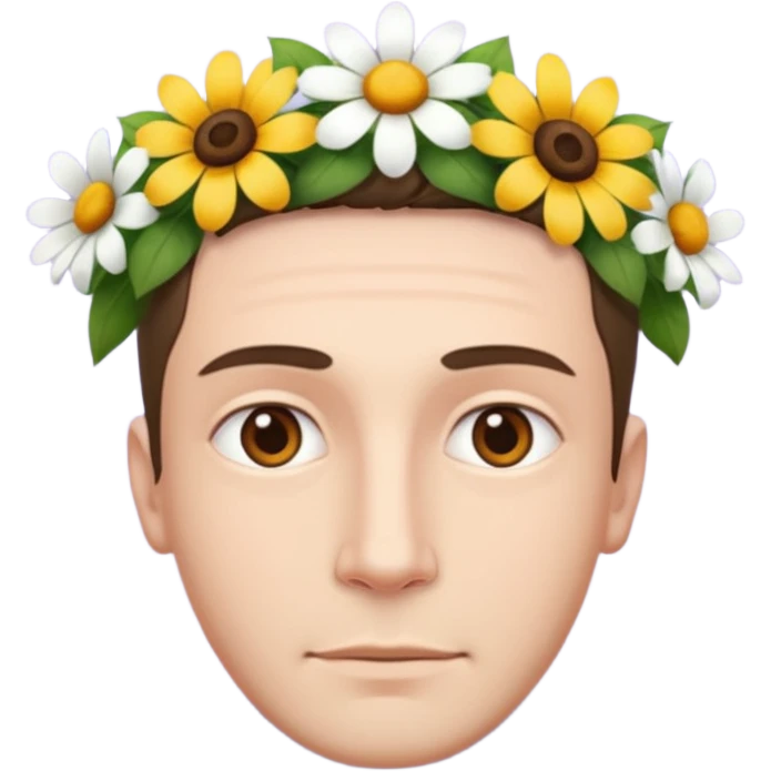 Man flowers at bottom head emoji