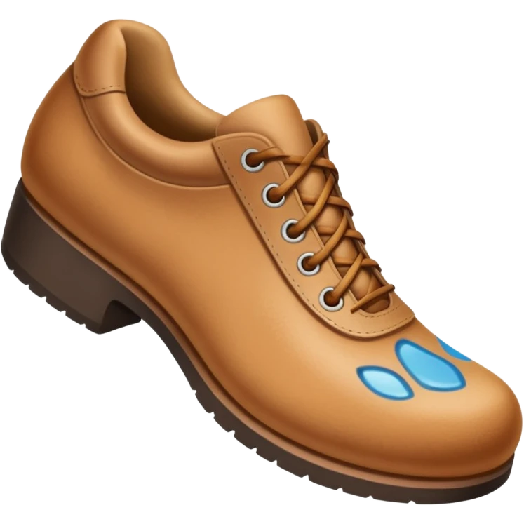 a shoe with a foot inside, stepping and showing a clear shoe print below. and leg







 emoji