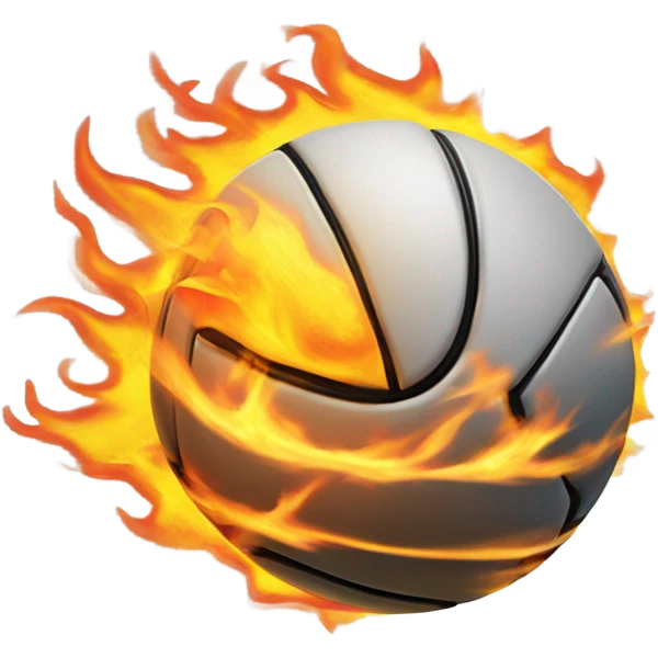 Volleyball on fire emoji