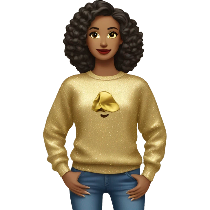 Lady gold Glittery sweater  emoji