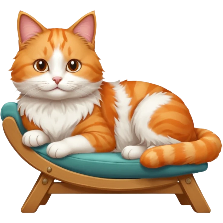 A cat laying on a chair emoji