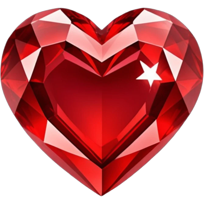 Deep red crystal heart  emoji