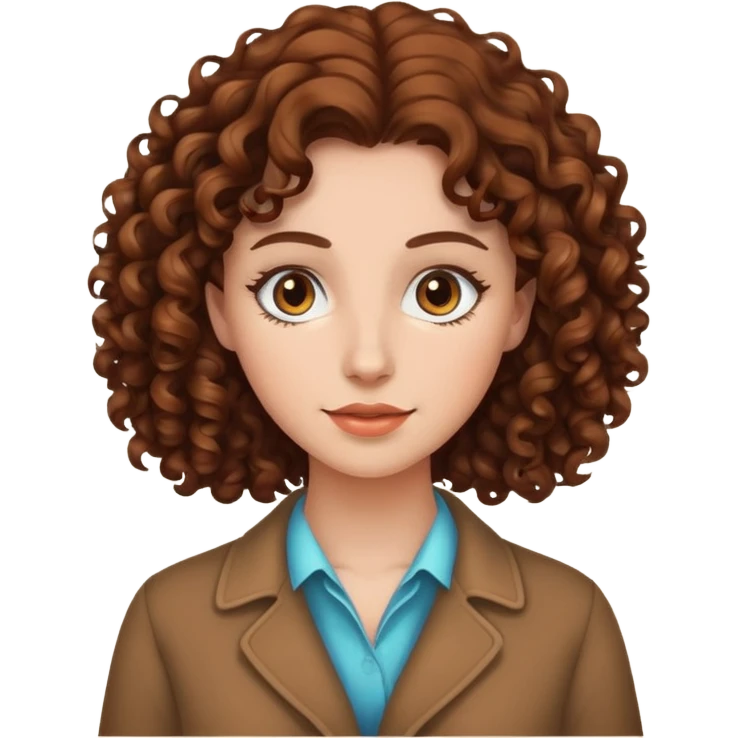 Woman with brown curly hair emoji