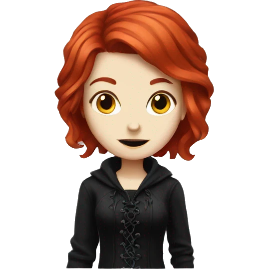 red-haired gothic girl  emoji