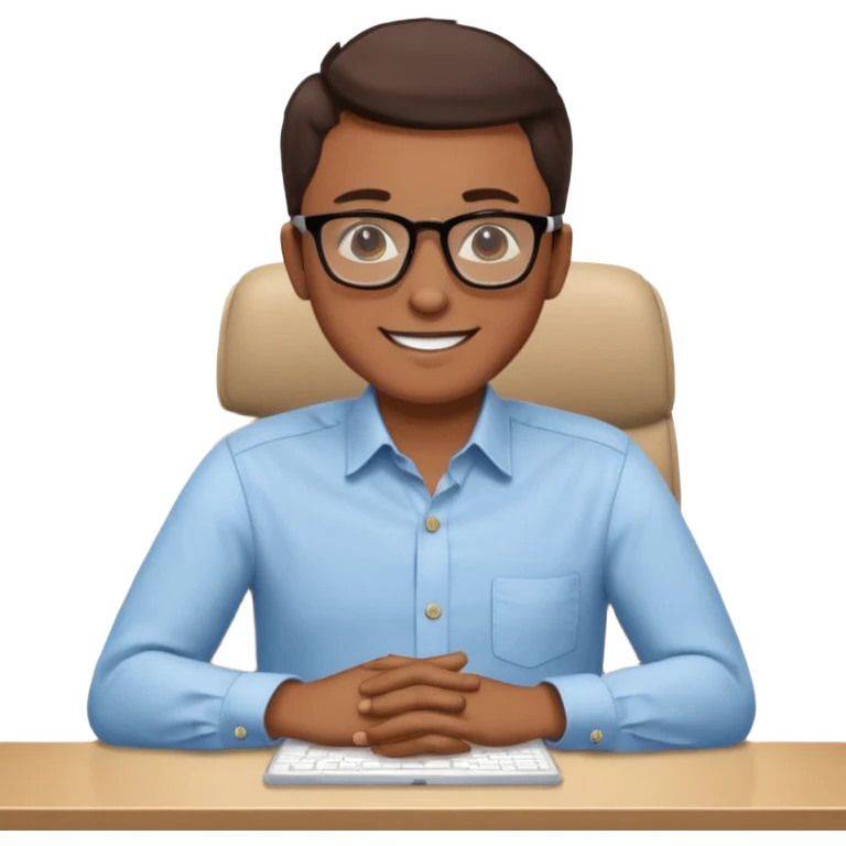 Feeling relaxed and happy at office emoji