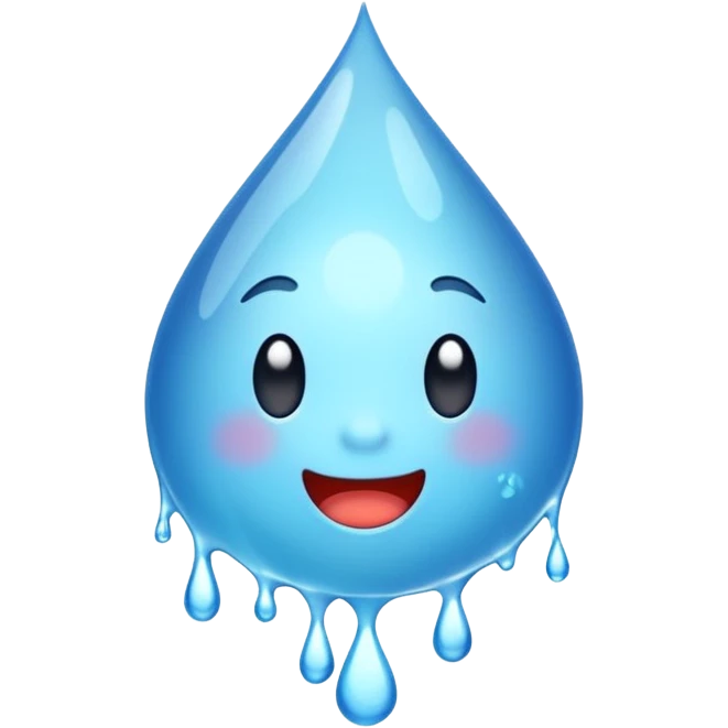a single droplet of sweat with dynamic splash lines, energetic and expressive, modern emoji style emoji