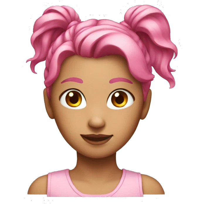 a girl with pink ponytail hair emoji