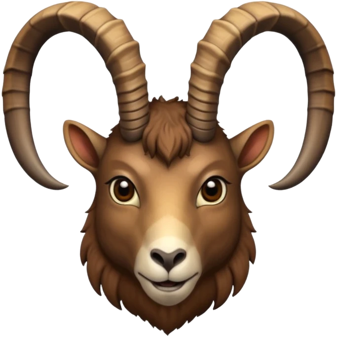 alpine ibex face with straight horns emoji