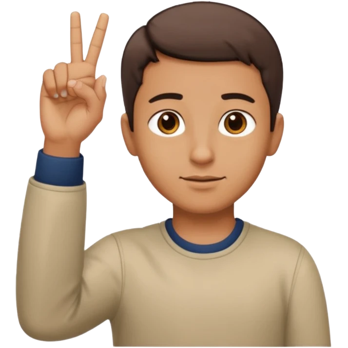 A man indicating God with his hands upward and with his index finger and wearing normal clothes emoji