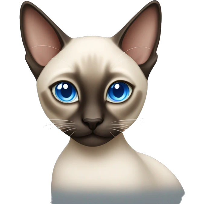 Siamese cat with blue eyes grooming  emoji