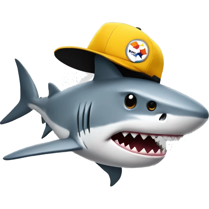 Shark with Steelers hat emoji