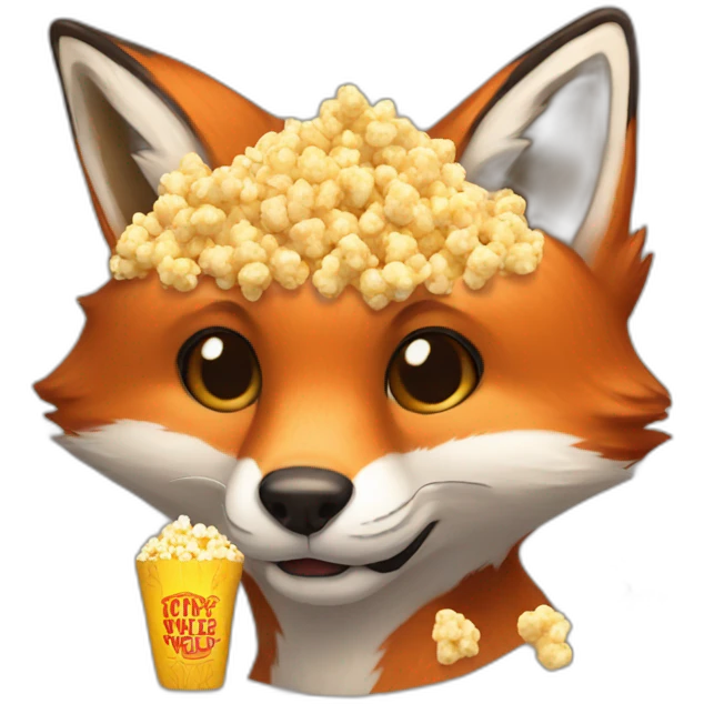 fox with pop corn emoji