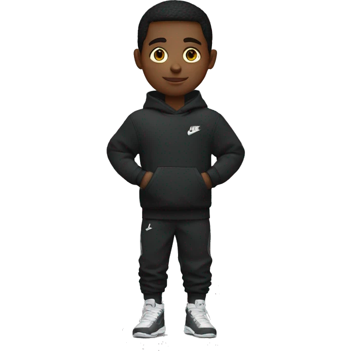 garçon noir avec un pull nike emoji