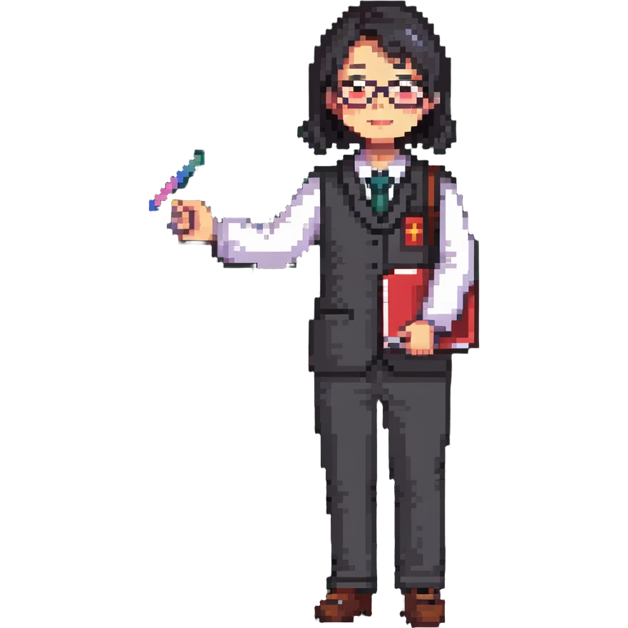 Chinese math teacher holding chalk standing by a blackboard emoji