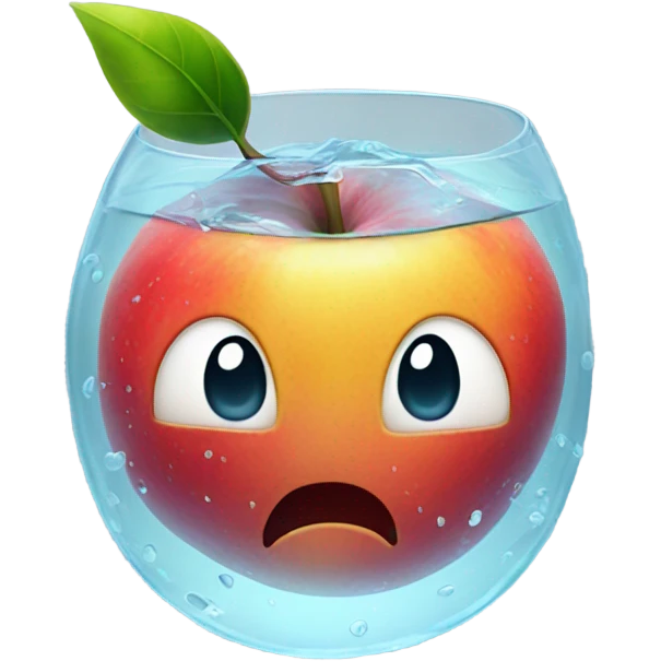 translucent transparent fruit in water no face emoji