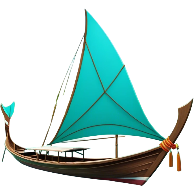 ​Cinematic Realistic Authentic Thai Longtail Boat, depicted as a traditional wooden longtail boat with a sleek, elongated hull and a brightly painted canopy, its long tail fin cutting gracefully through turquoise waters under a clear tropical sky, rendered with vibrant textures and dynamic natural lighting that captures its rustic charm and cultural heritage, emoji