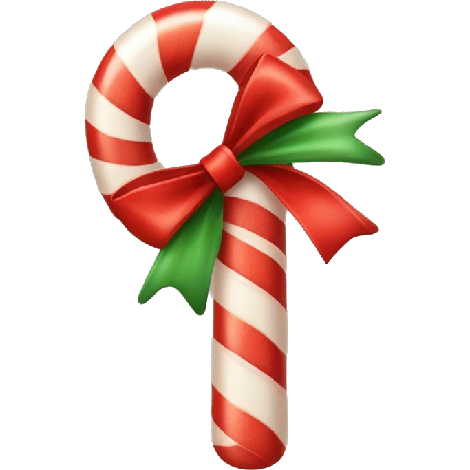 Candy cane with a red bow emoji