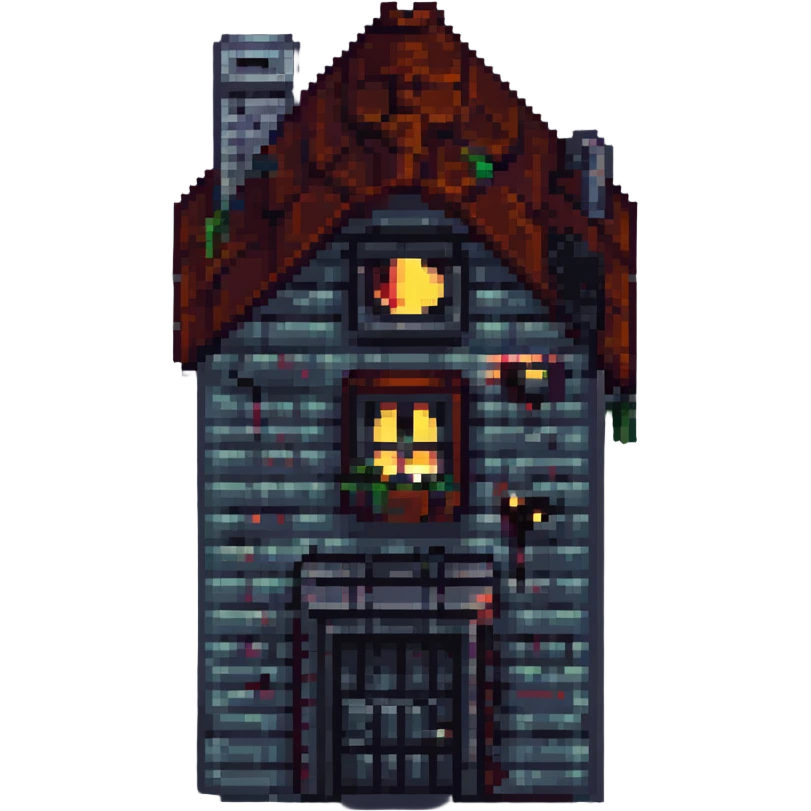 2D house in style gotham city, darkness  emoji