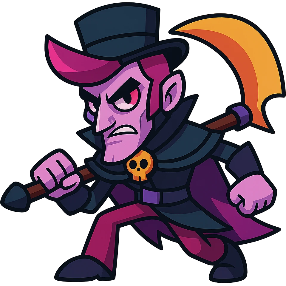Mortis from Brawl Stars in a dynamic pose, vibrant cartoon style emoji