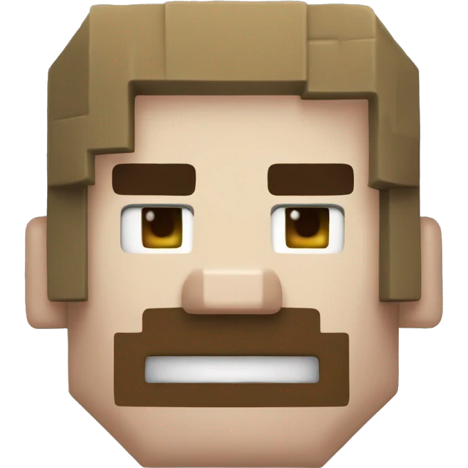 Minecraft's Steve's head with an slightly frowning face emoji
