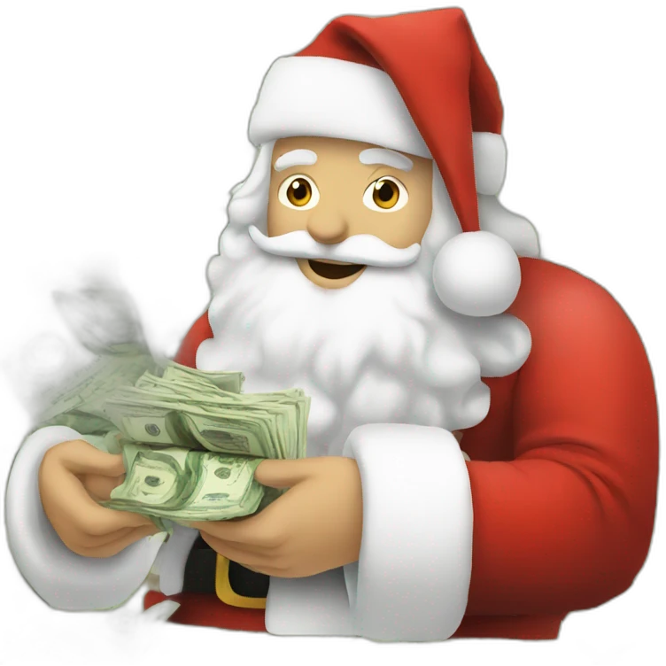 santa and money emoji
