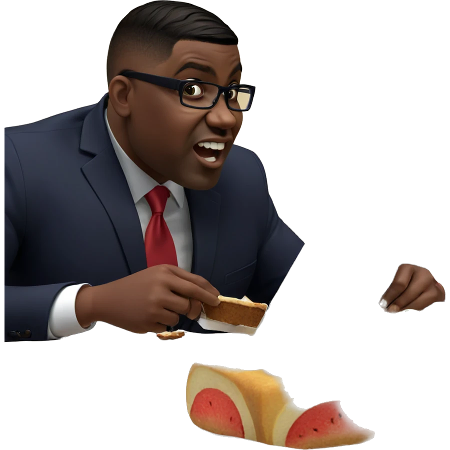 smartly dressed boy enjoying cake emoji