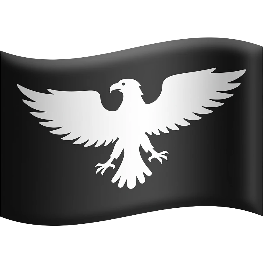 Bandera negra común Águila blanco emoji