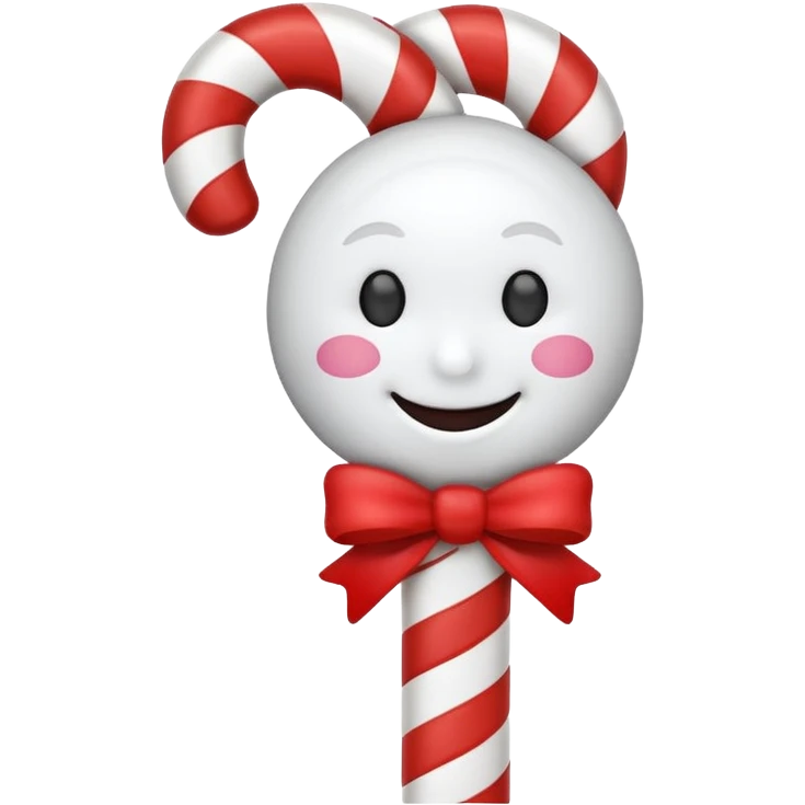 peppermint stick with a face emoji