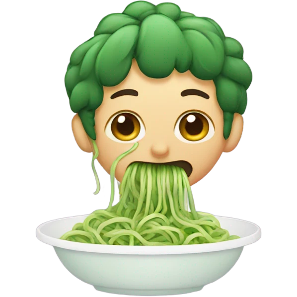 Eating green spaghetti  emoji
