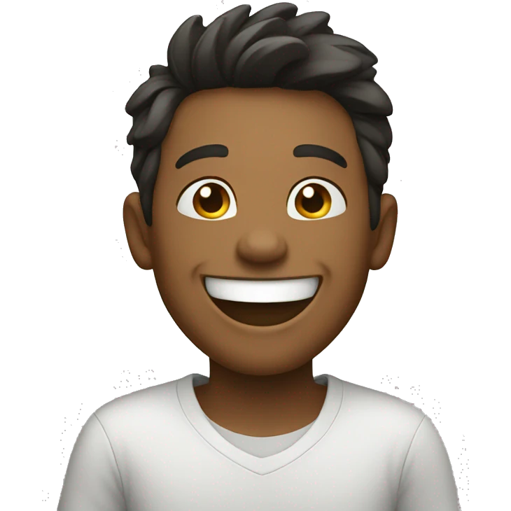 Confident boy laughing emoji