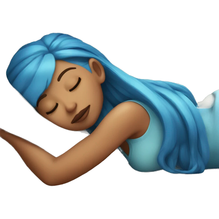 Ariana sleeping with blue hair emoji