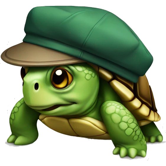 turtle with a cap emoji