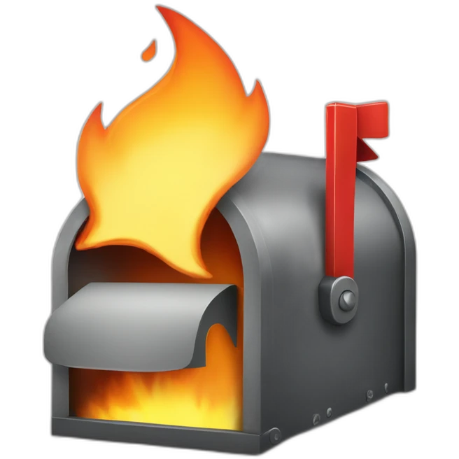Iphone mailbox flaming emoji