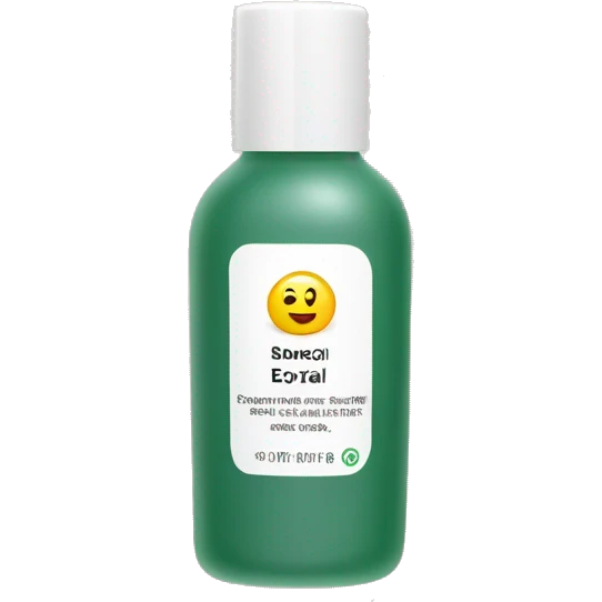 tiny facial exfoliant bottle with label emoji