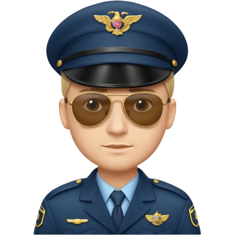 Officer with peaked cap + aviator sunglasses emoji