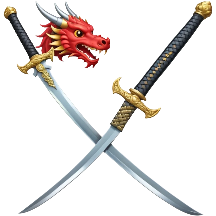 A samurai sword with a dragon handle emoji