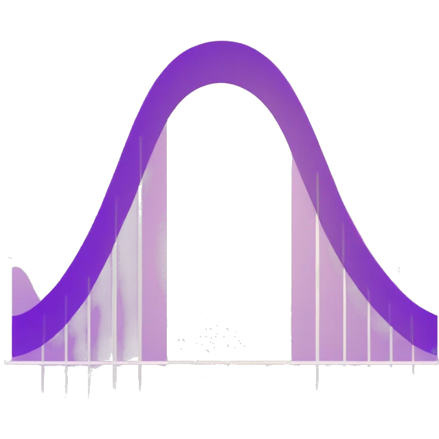 bell curve graph in purple hue emoji