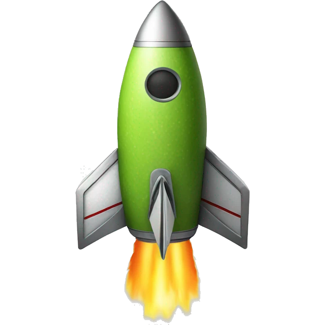 space rocket with kiwi texture  emoji
