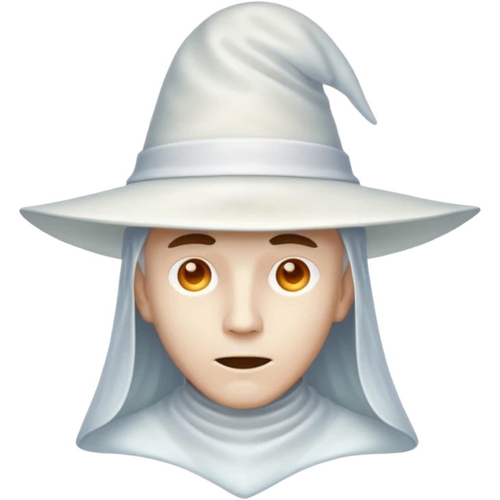 Pointy hat white ghost man emoji