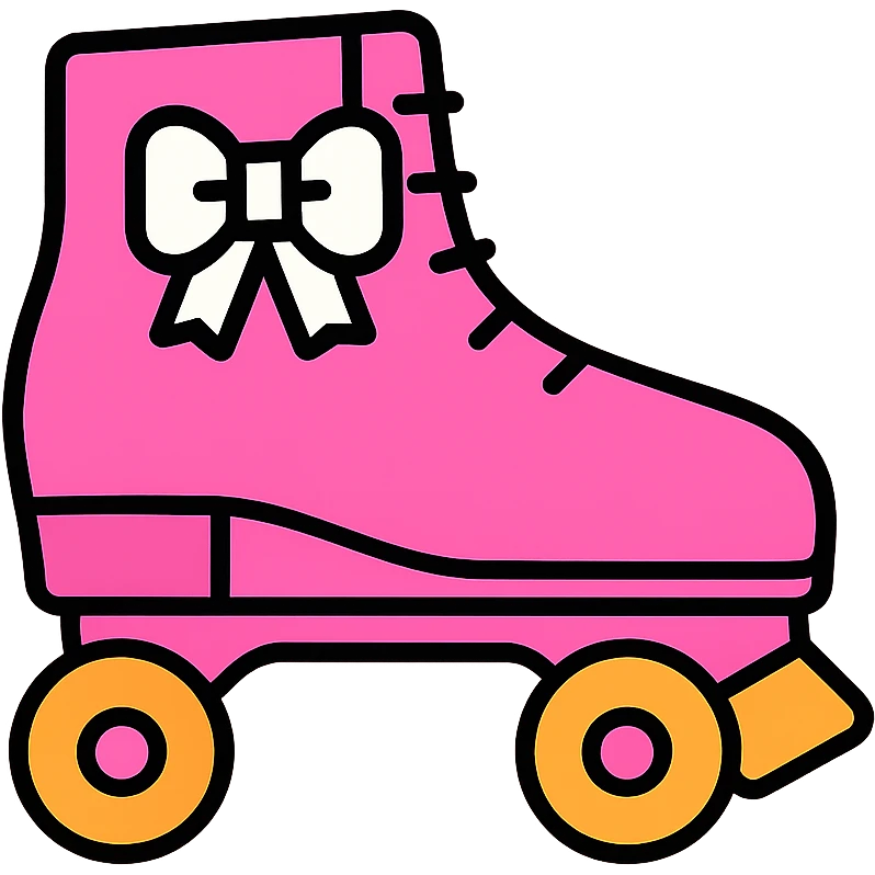 pink roller skates with white bow emoji