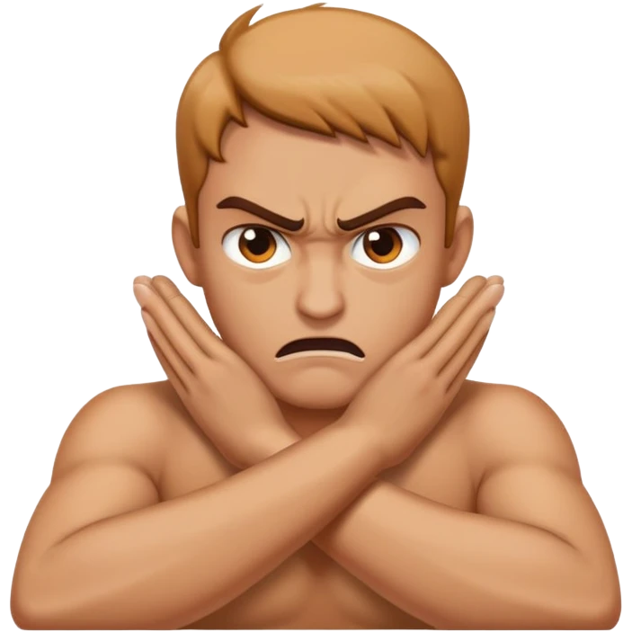 Angry Emoji person with hands crossed over neck emoji