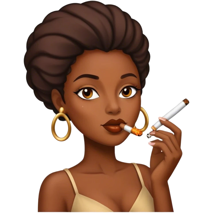 Black lady smoking emoji
