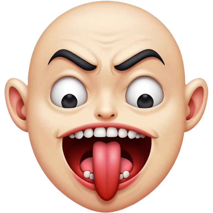 Evil face with tongue emoji