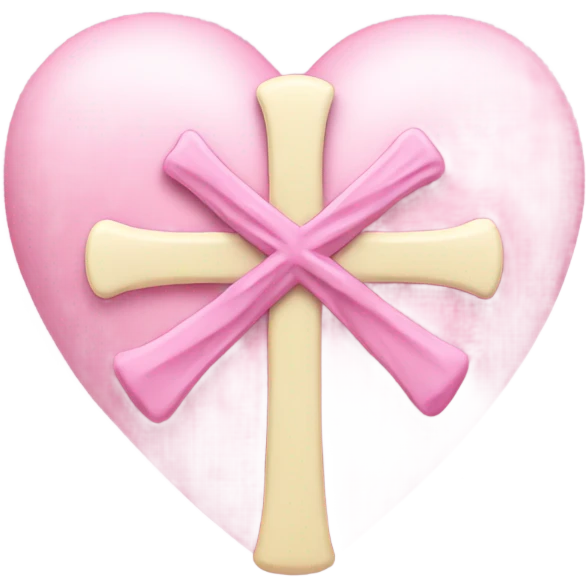 Pastel pink heart with cross bow emoji