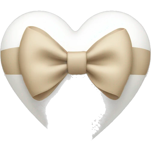 White heart with beige bow emoji