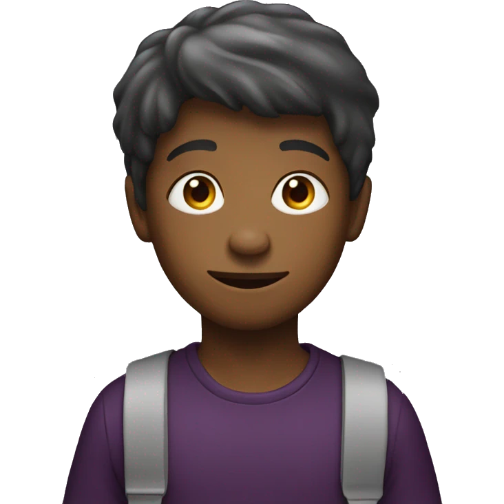 Boy with aubergine emoji