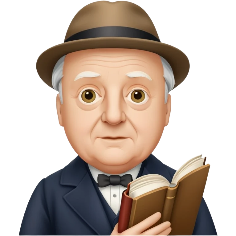 Sir John Betjeman holding a book emoji