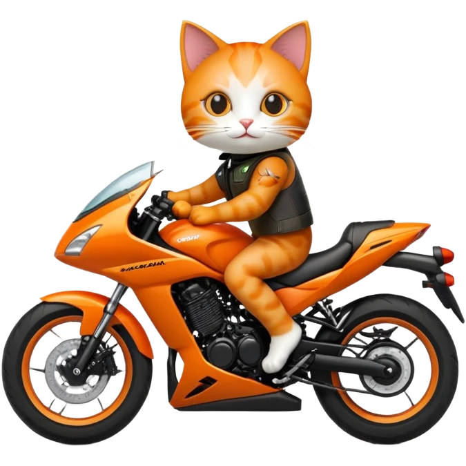 Create cat on Kawasaki bike emoji