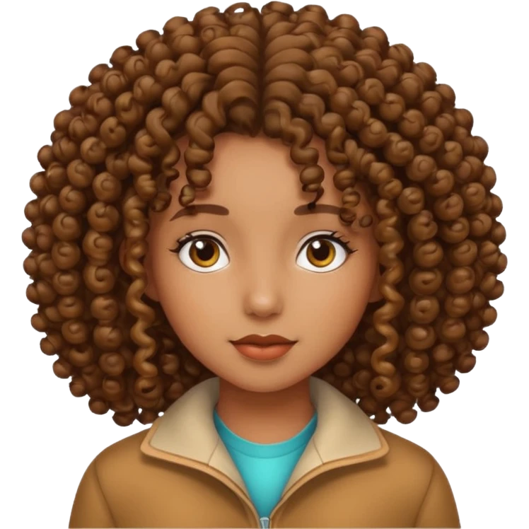 بنت شعرها كيرلي emoji