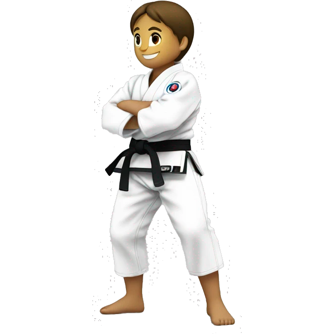 judoka black belt from behind with tori writing at the top of the judogi emoji
